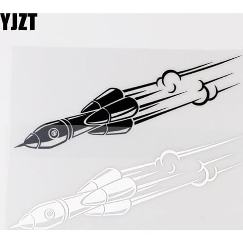 YJZT 15.9X6.6CM Space Rockets Launch Art Vinyl Decal Car Sticker Decoration Black / Silver 10A-0114