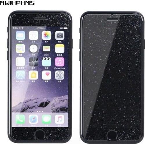 For iPhone12 x xr xsmax diamond Glitter Tempered Glass Screen Protector coque For iPhone 6 7 8 Plus front Glass Film new glass