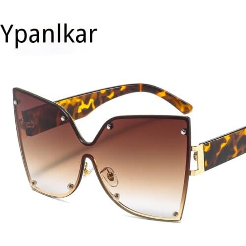 2021 New Metal Frame Butterfly Shape Ladies Sunglasses Oversized Personality Gradient Color Women Sun Glasses