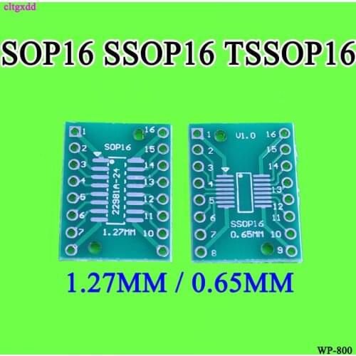 10pcs SOP16 SSOP16 TSSOP16 to DIP Pinboard SMD To DIP-16 Adapter 0.65mm/1.27mm to 2.54mm DIP Pin Pitch PCB Board Converter Socke