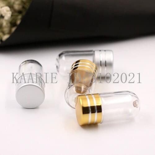 20/50/150/500pcs Small plastic capsules bottles/gold silver single grain capsule bottle/MINI Refillable Bottles
