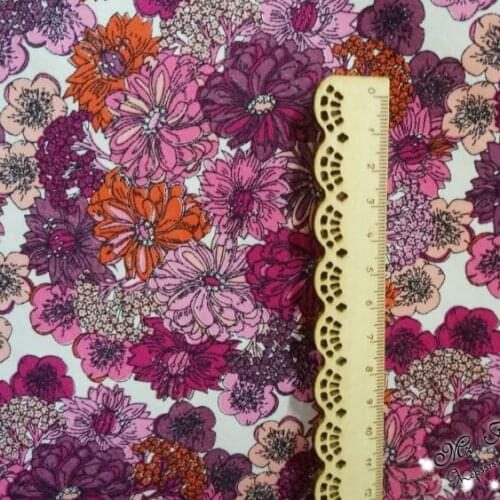 2017 High Quality purple flower 100% Cotton Fabric Printed Cotton Fabric Meter For Sale