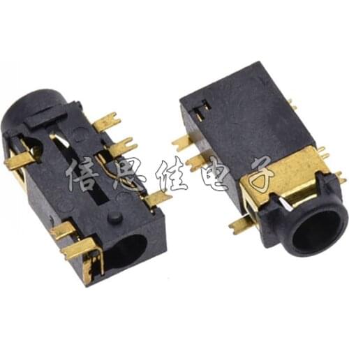 30pcs/3.5MM Caliber Earphone hole 311 PJ-342 6 Pin SMD Audio socket