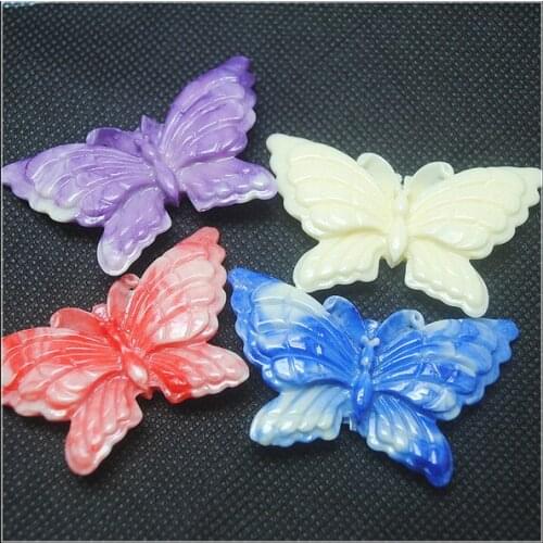 5pcs nice butterfly matching beads size 50x30mm middle hole for charms necklace making clay beads loose beads