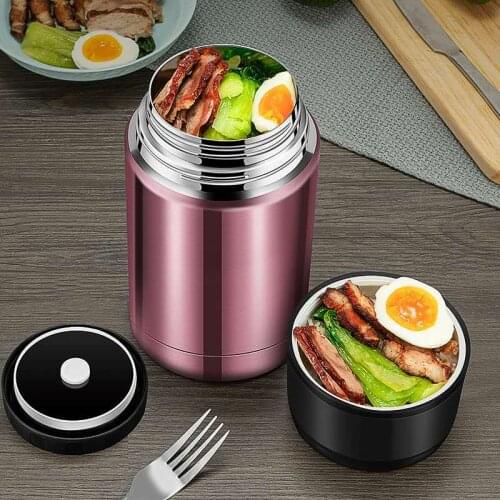800ML/1000ML/1200ML Large Capacity Thermos Lunch Box Portable 304 Stainless Steel Food Soup Containers Vacuum Braised Thermocup