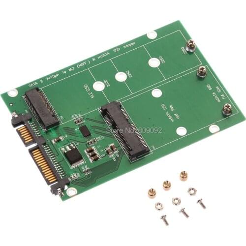 MSATA & NGFF M2 to SATA Adapter Card Converter mSATA/NGFF SSD to 2.5inch SATA adaptator Adapter Support mSATA SSD + M.2 NGFF SSD