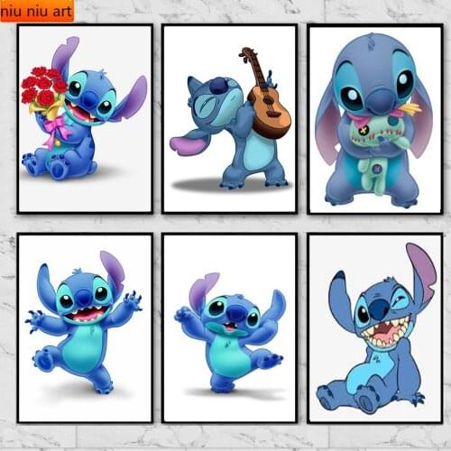 Lilo & Stitch Diamond Painting Disney Anime Cute Stitch Diamond Mosaic Diamond Embroidery Cross Stitch Kits Home Decor