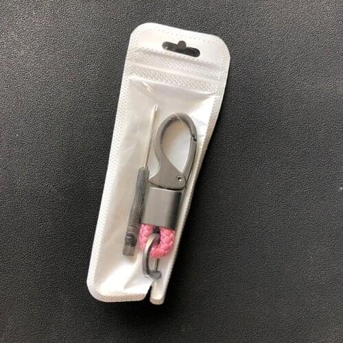 Car Key Chain Gift Metal Leather Keychain Key Ring Holder Clip Auto Keyfob Parts D7WD