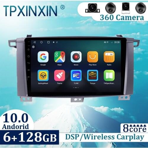 For Toyota Land Cruiser LC100 2002-2007 Android 10 Carplay Radio Player Car GPS Navigation Head Unit Car Radio with Screen