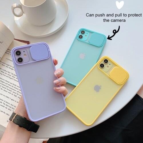 Color Slide Camera Lens Protection Phone Case On For iPhone 11 12 Pro XS Max X XR 8 7 6s Plus SE 2020 Shockproof Case Back Cover