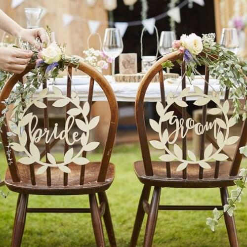 Wooden Mr & Mrs Wedding Chair Hanging Signs for Rustic Country Wedding Decoration Garden StyleWedding Chair Signs wedd 2pcs/lot