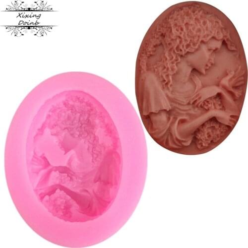 Womens head shape silica gel cake frame mold silica gel chocolate fudge baking Tool kitchen decoration