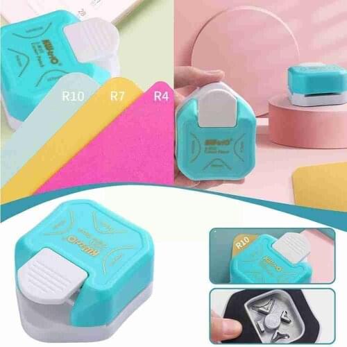Kawaii 3 in 1 R4 R7 R10 Plastic Punching Machine Diy Card Pattern Puncher Scrapbooking Circle Paper Cutter Hole Photo Tool V8M6