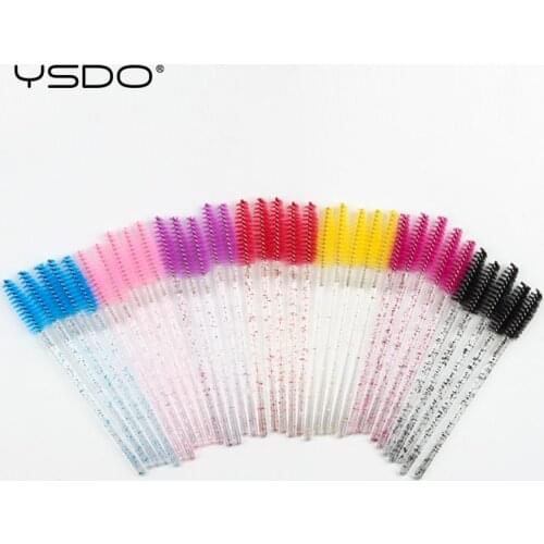 Disposable Eyelash Brush 5-50 Pcs Crystal Lashes Makeup Brushes Diamond Handle Eyebrow Mascara Brushes Eyelash Extension Tools