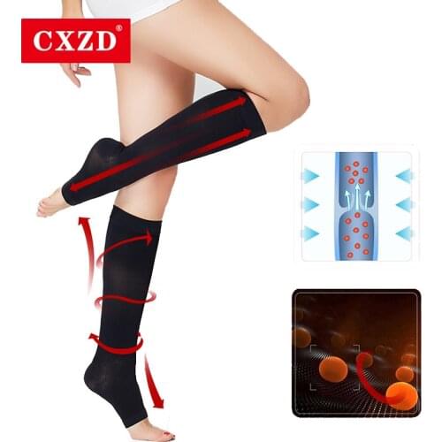 CXZD Antifatigue Unisex Compression Socks Medical Compression Socks Pressure Level Medical Calf Peep-to Socks Mid-calf Slim Sock