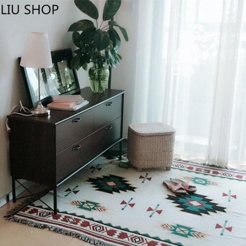 LIU Retro Scandinavian Greek folk style carpet fresh storm Vladimir sofa towel blanket with tapestry cat pad cushion mat desk