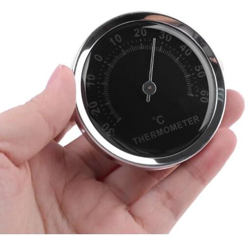 Mini Thermometer Mechanical No Battery Analog 58mm Car Temperature Gauge with Double-sided sticker