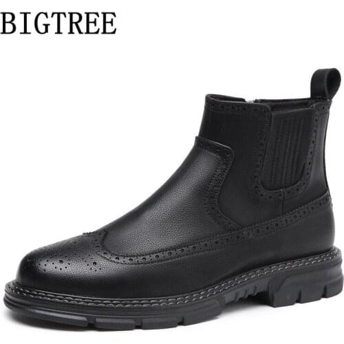 Cowboy Boots Men Brogue Shoes Men Leather Shoes Men Motorcycle Boots Fashion Mens Casual Shoes Brand Ankle Boots Botines Hombre