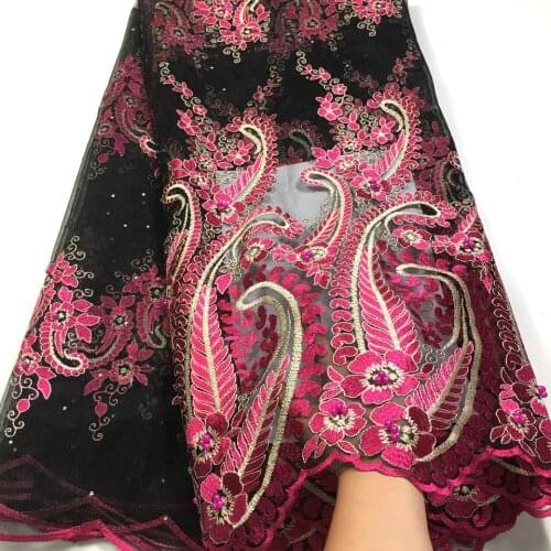 2021 Latest PINK French Nigerian Lace Fabrics High Quality Tulle African Laces Fabric Wedding African French Tulle Lace D17363