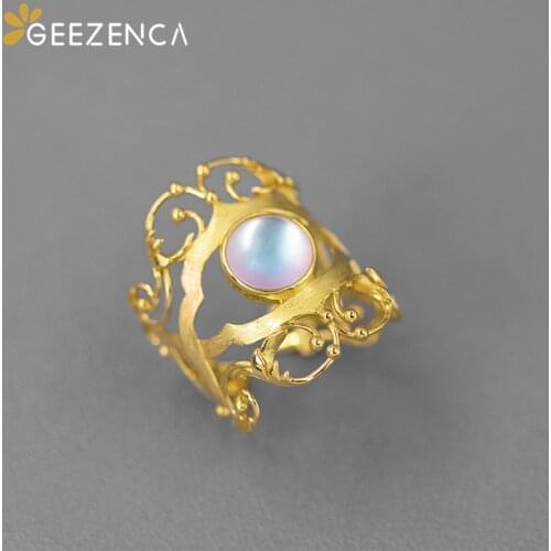 925 Sterling Silver Hollow Glaze Open Ring Victorias Moonlight Court Style Rings Fine Jewelry For Women Christmas Gift 2020 New