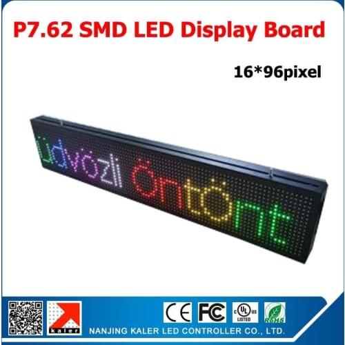 122*732mm led message billboard P7.62 led panel display module board with scrolling messge display control card