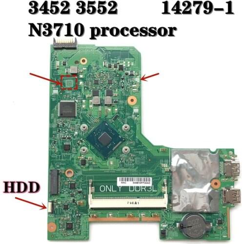 N3710 processor For Dell inspiron 3452 3552 Motherboard 14279-1 896X3 CN-0V0D1T V0D1T mainboard 100%tested