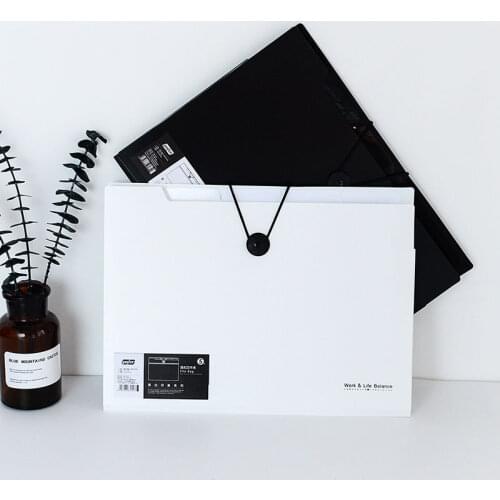 New Multi-layer 8/12 Into Filing Products Information Papers Buckle Black and White File Storage 5 Into Folder Holder Organizer