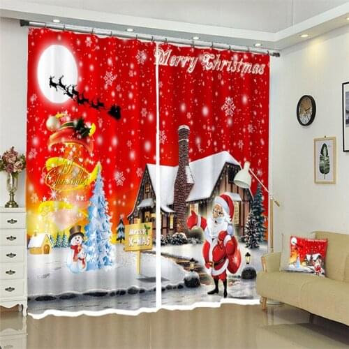 Custom size Christmas Curtains Luxury living room Childrens bedroom 3D Curtains home decor drape Drapes Rideaux Cortina