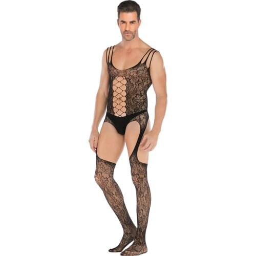 Sexy lingerie latex erotic lingerie bodystocking catsuit body suit male crotchless man sexy intimates costumes underwear hose