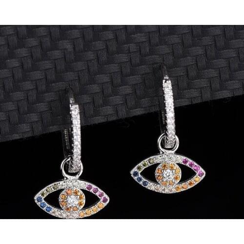 Colorful Eyes Earrings Fashion Devils Eye Earrings S925 Sterling Silver European And American Style Jewelry Wholesale