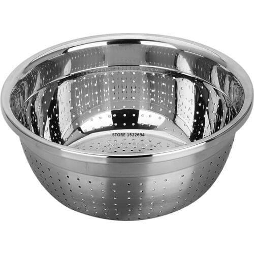 Stainless Steel Kitchen Strainer High Vegetable Fruit Washing Colander Micro Perforated Strainer Strong Base with High Quality