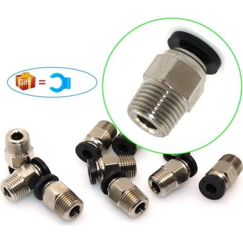 5pcs PC4-01 J-head Pneumatic Connector For E3D V6 3D Printer Parts Quick Jointer Feeding 1.75mm Filament Pipe Remote Push Bowden