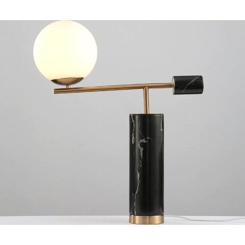 Postmodern designer living room model room marble table lamp bedroom bedside Hotel ball LED decoration