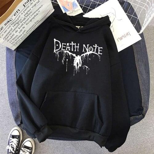 Death Note Hoodies Horror Hoodie Pullovers 2021 Winter Autumn Casual Graphic Hooded Streetwears Hoody SweatshirtsTops SUNOWE