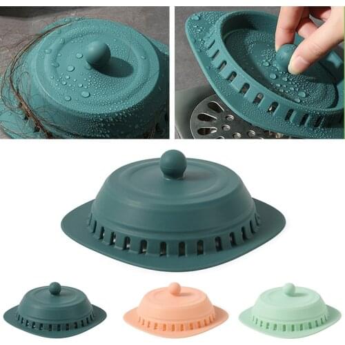Bathroom Floor Drain Cover Shower Hair Stoppers Catchers Kitchen Sink Filter Silicone Hair Filter Anti-Odor Tools 3 Colors