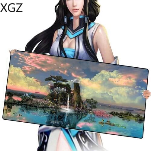 XGZ Fantasy World Color Cloud Speed Version Large Game Mouse Pad Lock-edge Side Laptop Table Keyboard 60x30/90x40