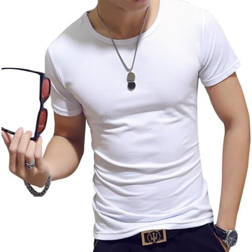 2017 Brand Mens Tshirt Summer Tops Cotton Short Sleeve T Shirt T-Shirt Spring Summer Men o-neck solid color Slim T-Shirts