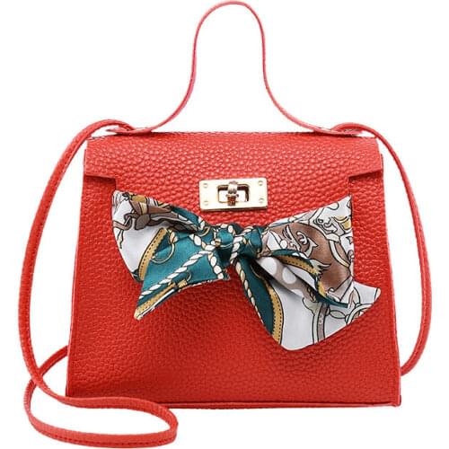 2020 Korean lychee pattern scarf Leather women Shoulder Bag Satchel Handbag Messenger Bag Famous Designer Clutch Shoulder