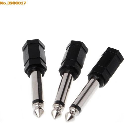 3Pcs/set 6.35mm 1/4" Mono Plug to 1/8" 3.5mm Stereo Jack Female Audio Converter Adapter