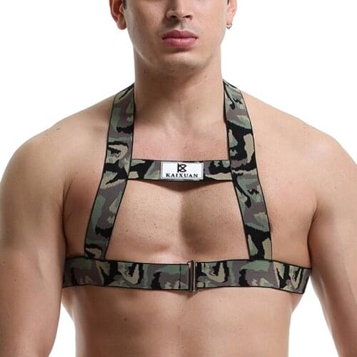 Men Adjustable Lingerie Vest Bondage Chest Harness Belt Male Sexy Costumes Underwear Clubwear
