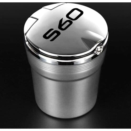 For Volvo S60 2019 2020 2021With Led Lights car Logo Creative Personality ashtray Creative cigarette dustbin Car Accessories