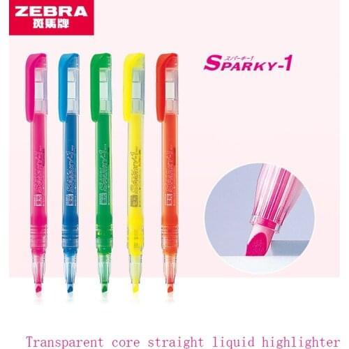 1Pc Japan Zebra Limited Fluorescent Color Pen WKP1 Transparent Rod Straight Liquid Single Head Design 5colors Student Supplies
