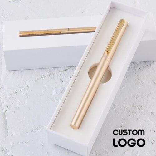 1pc Students Gel Pen 0.5mm Business Office Metal Signature Pens Heavy Hand Feeling Black Refill Pens Birthday Gifts Custom logo