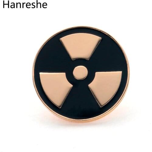 Hot Sale Nuclear Radiation Brooch Medical Jewellery Gold Color Gift For Women Enamel Lapel Pin Christmas Gift Girl Accessories
