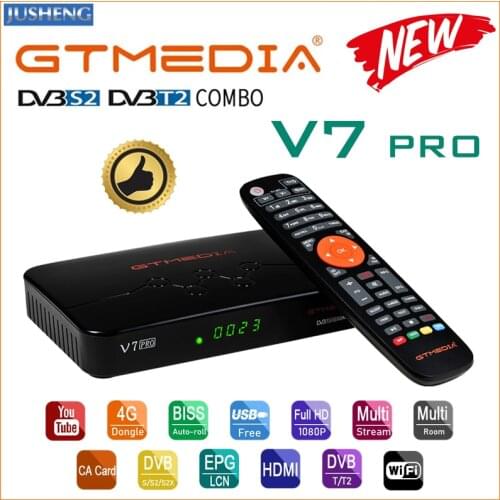 GTmedia V7 PRO Combo Dvb-T2/S2 Satellite Receiver (USB Wifi) Suport H.265 PowerVu Biss Key Ccam Newam Youtube 1080P Full HD