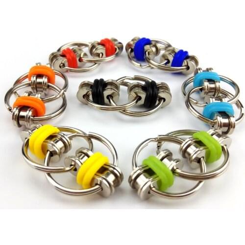 New Metal Chain Fidget Toy For Autism Chain Key Ring Hand Spinner Fidget Sensory Toys For Adult and Children Autism ADHD
