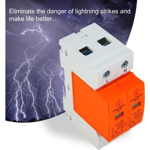 HOT SALES!!! New Arrival 2P 20KA/40KA/65KA/80KA 420V AC Surge Protector Lightning House Arrester Device Wholesale Dropshipping