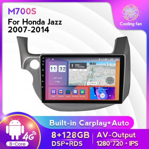 MEKEDE New Android unit 6GB+128GB For HONDA FIT JAZZ 2007-2013 Left wifi Car radio multimedia video player swc carplay dsp 2 din
