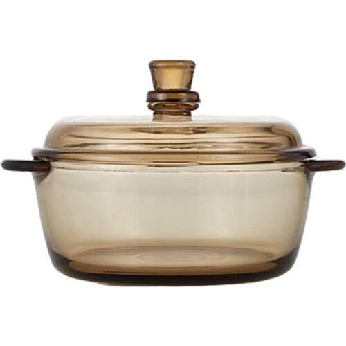 Cold-resistant and heat-resistant transparent glass pot with lid environmental-friendly lead-free and high-temperature resistant