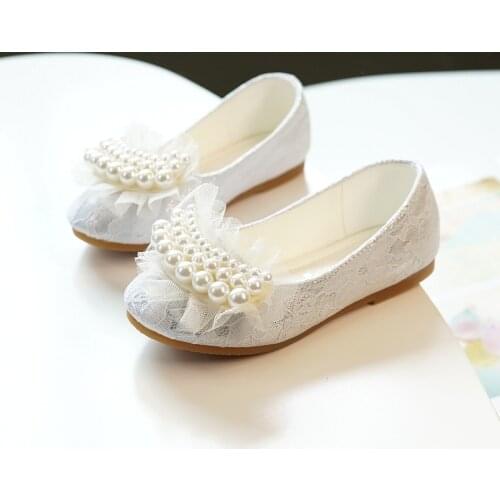 MRLOTUSNEE® Girls‘ Lace / Mesh Flats Flower Girl Shoes With Imitation Pearl Flower607-77